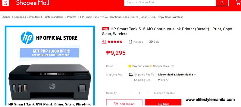 HP Smart tank 515 shopee