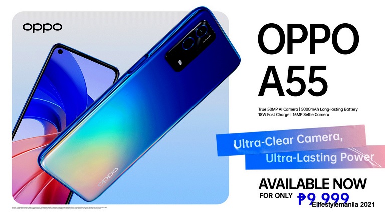 OPPO A55 starts at P 9,999